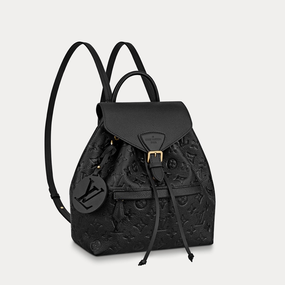 Black leather Louis Vuitton back pack